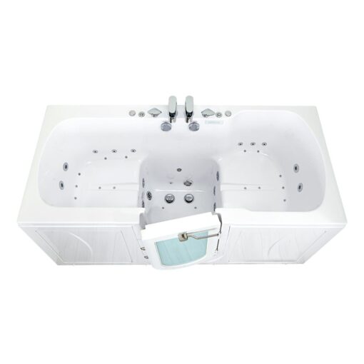 Big4two Two Seat Walk-in Bathtub With Outward Swing Door, Air + Hydro + Independent Foot Massage 36″x80″ (91cm X 203cm)